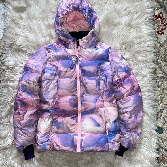 Champion Girls Pink & Purple Full Zip Puffer Jacket (Size: Kids L 10-12) - Picture 3 of 15